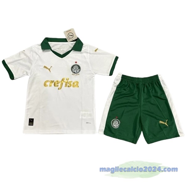 Seconda Conjunto De Bambino Palmeiras 2024 2025 Bianco Poco Prezzo