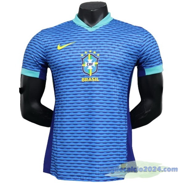 Seconda Giocatori Maglia Brasile 2024 Blu Poco Prezzo