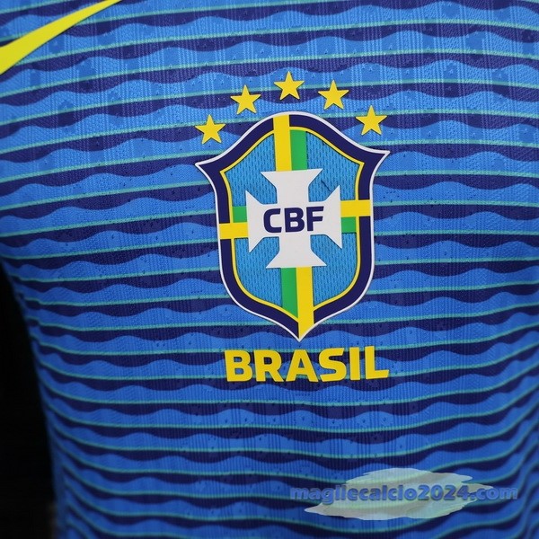 Seconda Giocatori Maglia Brasile 2024 Blu Poco Prezzo