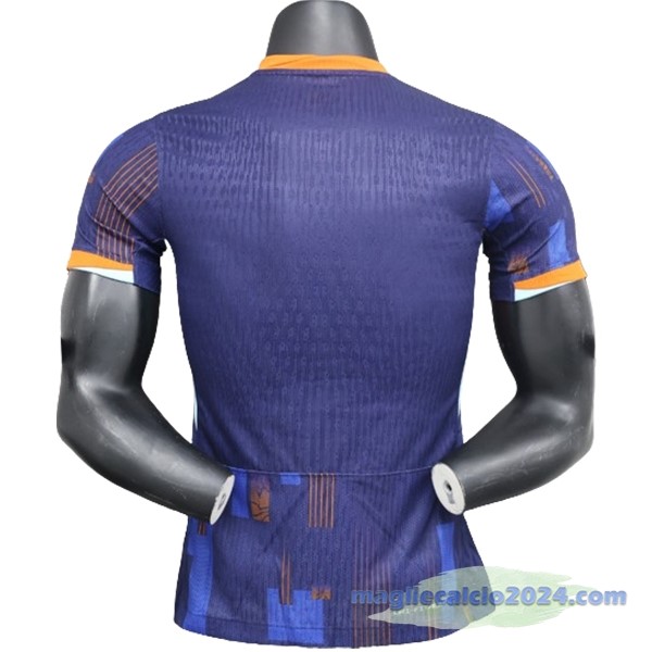 Seconda Giocatori Maglia Paesi Bassi 2024 Blu Poco Prezzo