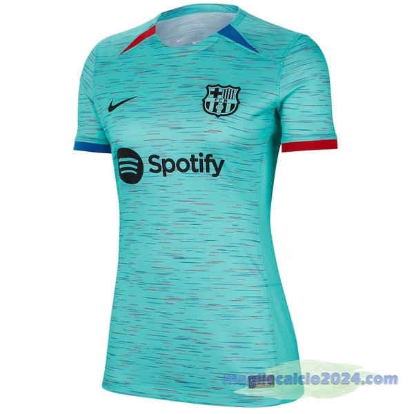 Seconda Maglia Donna Barcelona 2023 2024 Blu Verde Poco Prezzo