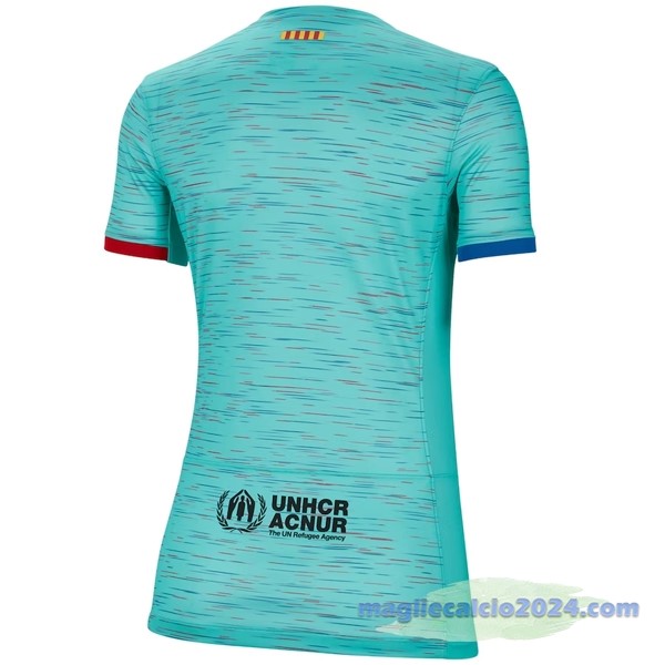 Seconda Maglia Donna Barcelona 2023 2024 Blu Verde Poco Prezzo