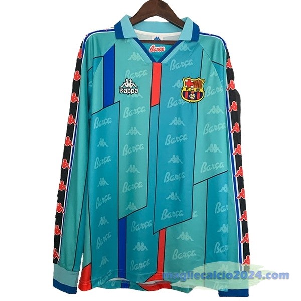 Seconda Manica lunga Barcelona Retro 1996 1997 Verde Poco Prezzo