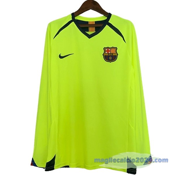 Seconda Manica lunga Barcelona Retro 2005 2006 Giallo Poco Prezzo