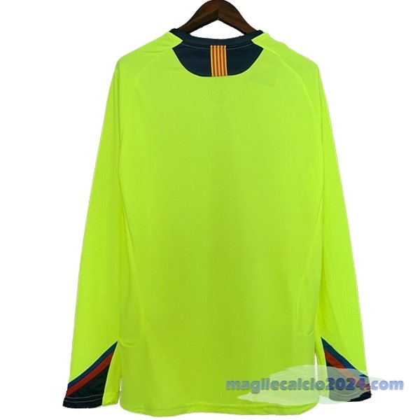 Seconda Manica lunga Barcelona Retro 2005 2006 Giallo Poco Prezzo