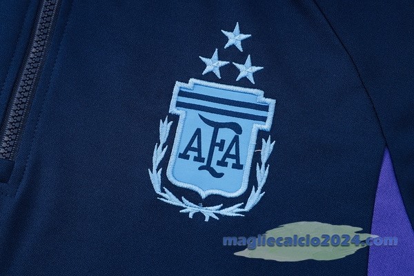 Set Completo Felpa Cappuccio Argentina 2023 Blu Navy Poco Prezzo
