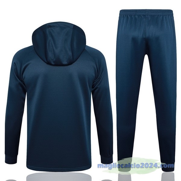 Set Completo Felpa Cappuccio Brasile 2023 Blu Navy Poco Prezzo