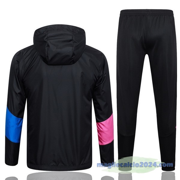 Set Completo Giacca a vento AC Milan 2023 2024 Nero Rosa Blu Poco Prezzo