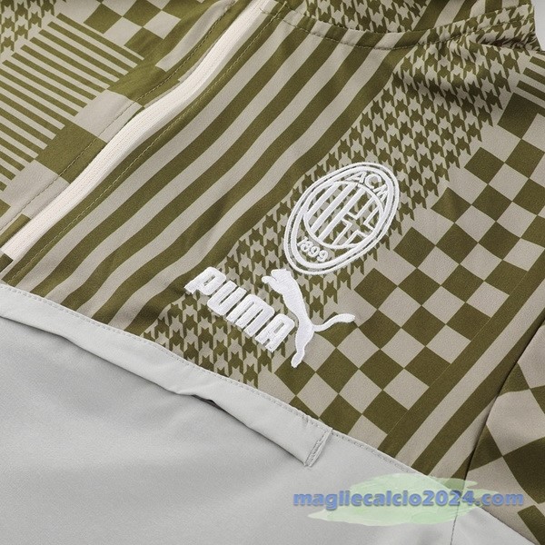 Set Completo Giacca a vento AC Milan 2023 2024 Verde Grigio Poco Prezzo