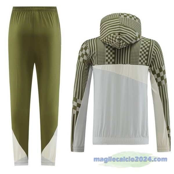 Set Completo Giacca a vento AC Milan 2023 2024 Verde Grigio Poco Prezzo