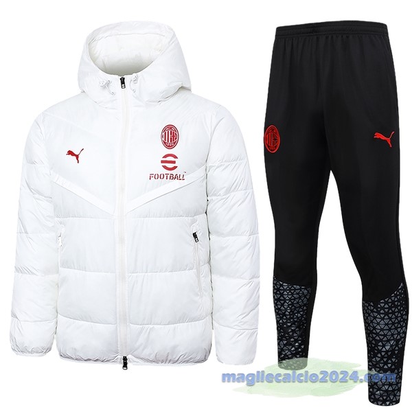 Set Completo Giacca in Cotone AC Milan 2023 2024 Bianco Nero Poco Prezzo