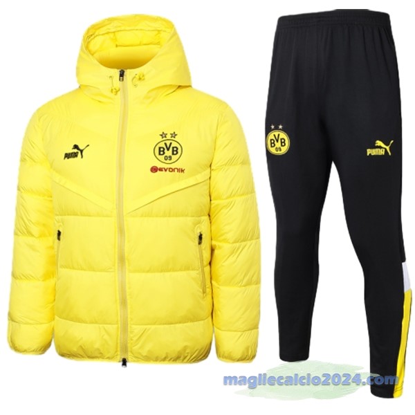 Set Completo Giacca in Cotone Borussia Dortmund 2023 2024 Giallo Nero Poco Prezzo