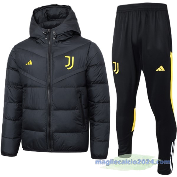 Set Completo Giacca in Cotone Juventus 2023 2024 Nero Poco Prezzo