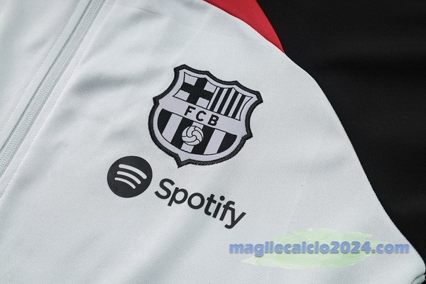 Set Completo Ropa Deportiva Con Cremallera Larga Barcelona 2023 2024 Grigio Nero Poco Prezzo