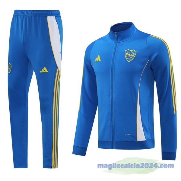 Set Completo Ropa Deportiva Con Cremallera Larga Boca Juniors 2024 2025 Blu Poco Prezzo