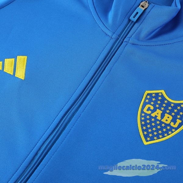 Set Completo Ropa Deportiva Con Cremallera Larga Boca Juniors 2024 2025 Blu Poco Prezzo