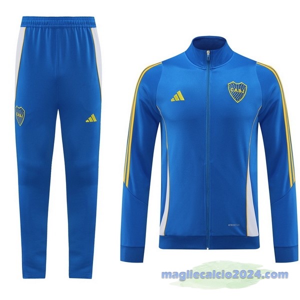 Set Completo Ropa Deportiva Con Cremallera Larga Boca Juniors 2024 2025 Blu Poco Prezzo