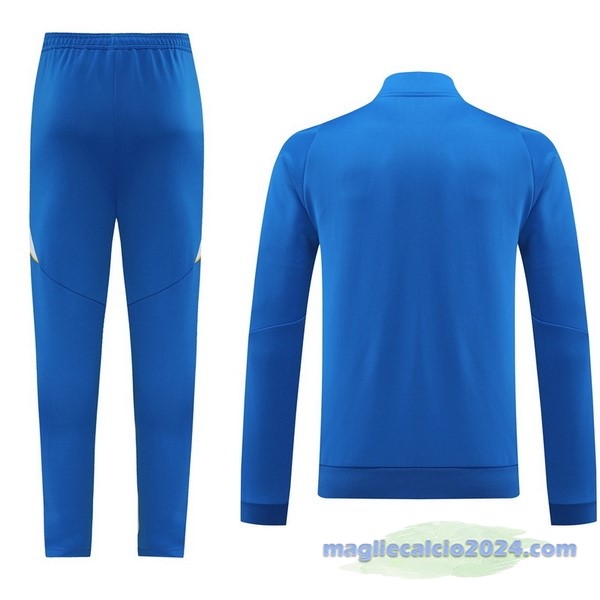 Set Completo Ropa Deportiva Con Cremallera Larga Boca Juniors 2024 2025 Blu Poco Prezzo