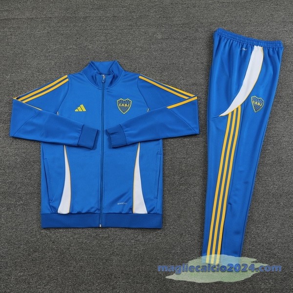 Set Completo Ropa Deportiva Con Cremallera Larga Boca Juniors 2024 2025 Blu Poco Prezzo