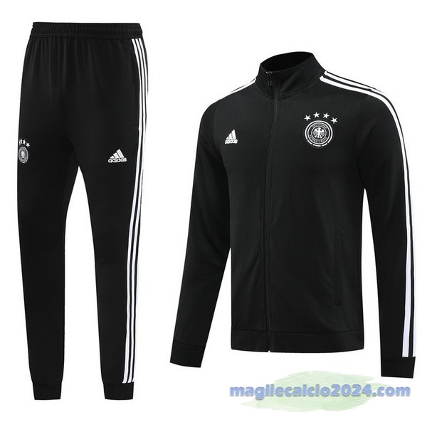Set Completo Ropa Deportiva Con Cremallera Larga Germania 2024 Nero Bianco Poco Prezzo