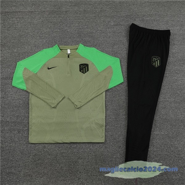 Set Completo Sudadera Entrenamiento Atlético Madrid 2023 2024 Verde I Nero Poco Prezzo