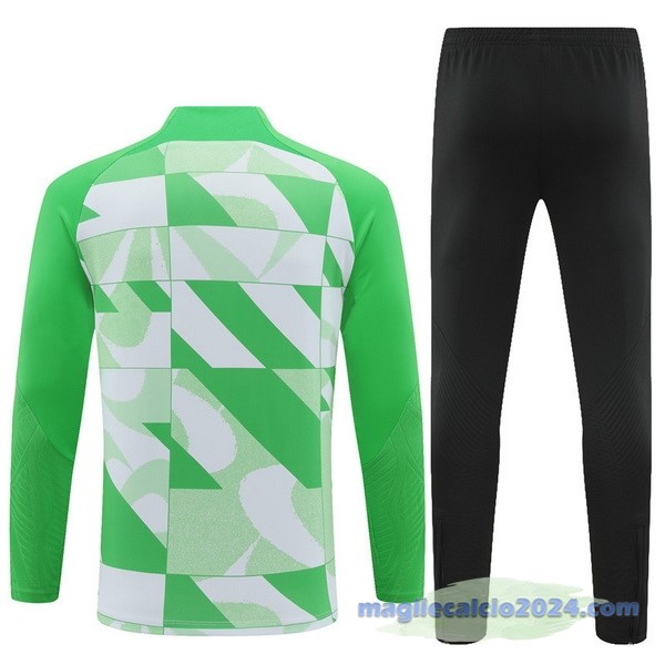 Set Completo Sudadera Entrenamiento Atlético Madrid 2023 2024 Verde Nero Poco Prezzo