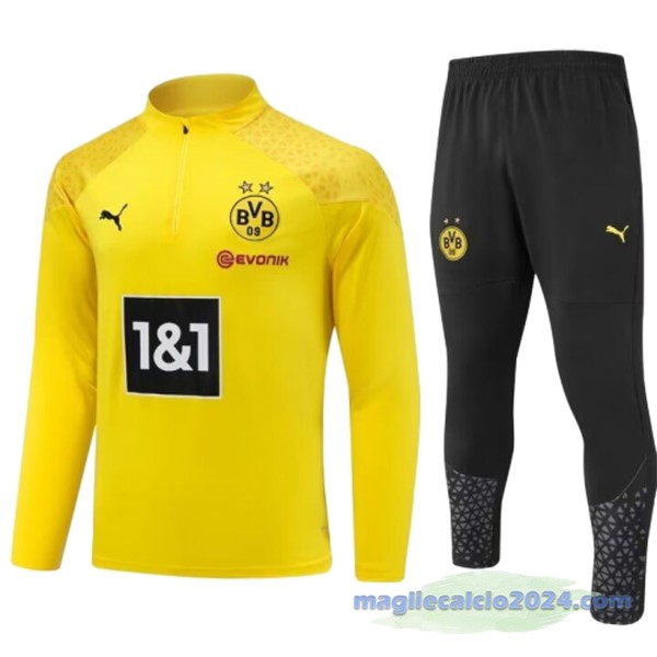 Set Completo Sudadera Entrenamiento Bambino Borussia Dortmund 2023 2024 Giallo Nero Poco Prezzo