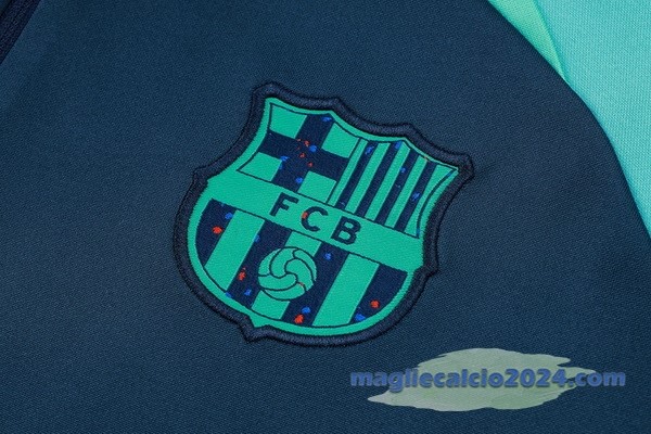 Set Completo Sudadera Entrenamiento Barcelona 2023 2024 Blu Navy I Verde Poco Prezzo