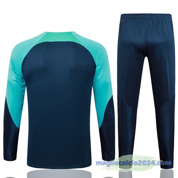Set Completo Sudadera Entrenamiento Barcelona 2023 2024 Blu Navy I Verde Poco Prezzo