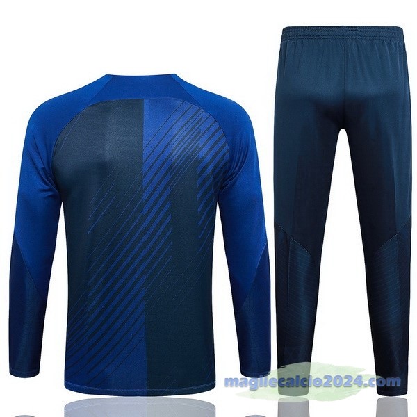 Set Completo Sudadera Entrenamiento Barcelona 2023 2024 Blu Navy Poco Prezzo