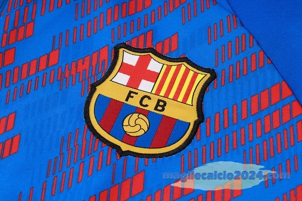 Set Completo Sudadera Entrenamiento Barcelona 2023 2024 Blu Rosso Poco Prezzo