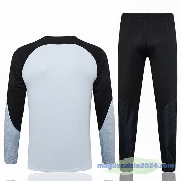 Set Completo Sudadera Entrenamiento Barcelona 2023 2024 Grigio Nero Poco Prezzo