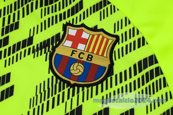 Set Completo Sudadera Entrenamiento Barcelona 2023 2024 Verde Fluorescente Poco Prezzo