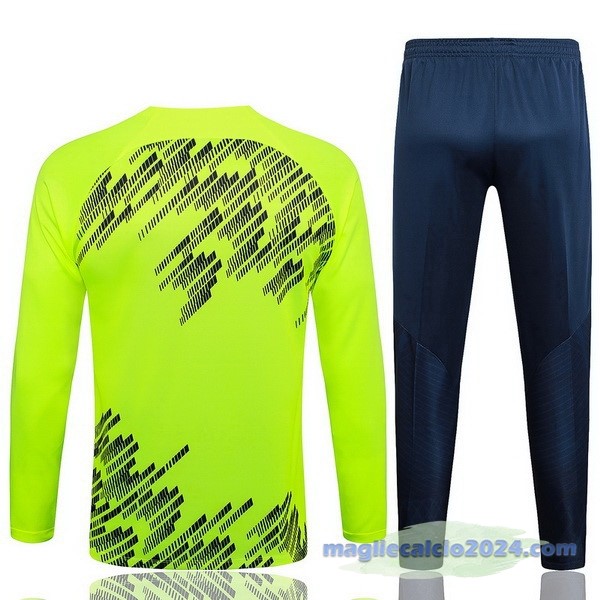 Set Completo Sudadera Entrenamiento Barcelona 2023 2024 Verde Fluorescente Poco Prezzo