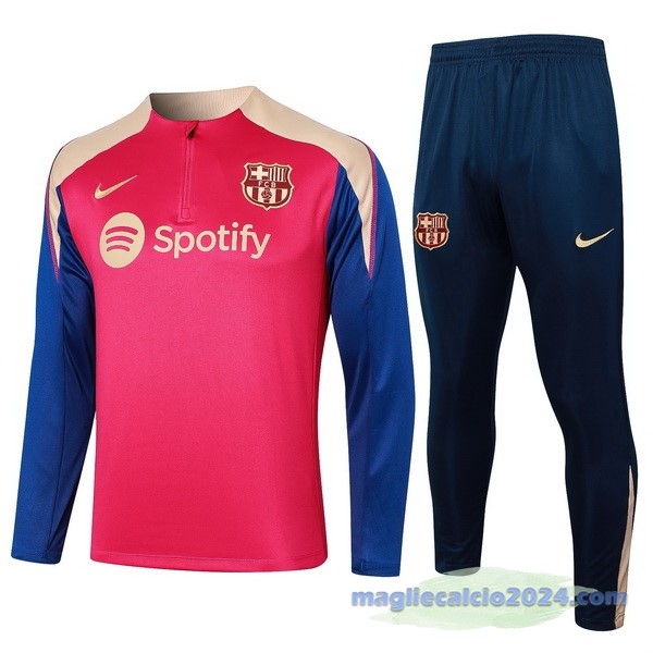 Set Completo Sudadera Entrenamiento Barcelona 2024 2025 Rosa Blu Poco Prezzo