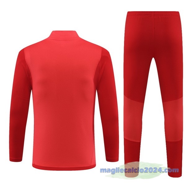 Set Completo Sudadera Entrenamiento Bayern Múnich 2023 2024 Rosso Bianco Poco Prezzo