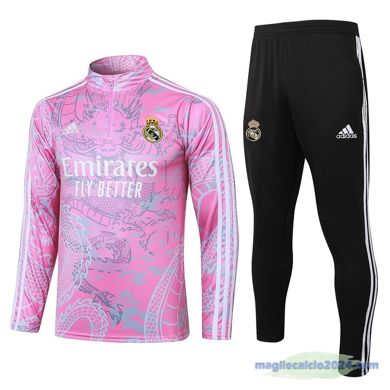 Set Completo Sudadera Entrenamiento Real Madrid 2023 2024 Rosa Bianco Nero Poco Prezzo