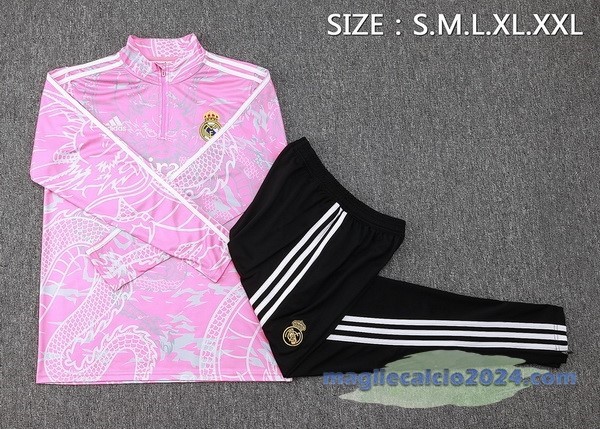 Set Completo Sudadera Entrenamiento Real Madrid 2023 2024 Rosa Bianco Nero Poco Prezzo