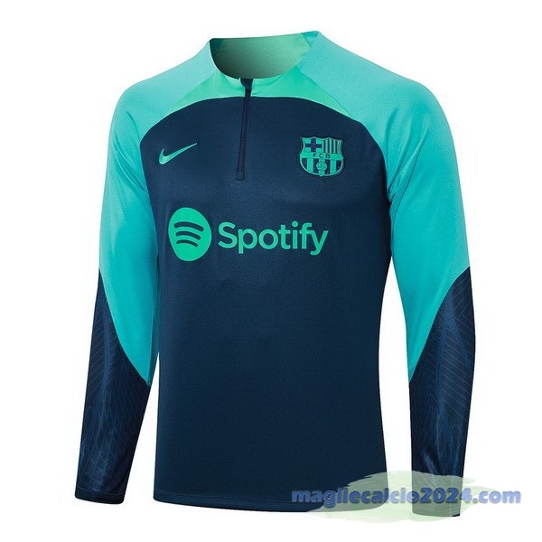 Sudadera Entrenamiento Barcelona 2023 2024 Blu Navy I Verde Poco Prezzo