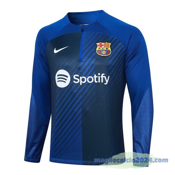 Sudadera Entrenamiento Barcelona 2023 2024 Blu Navy Poco Prezzo