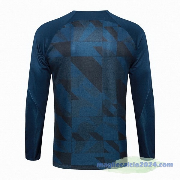 Sudadera Entrenamiento Barcelona 2023 2024 Blu Navy Verde Poco Prezzo