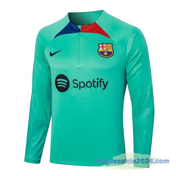 Sudadera Entrenamiento Barcelona 2023 2024 Verde Rosso Blu Poco Prezzo