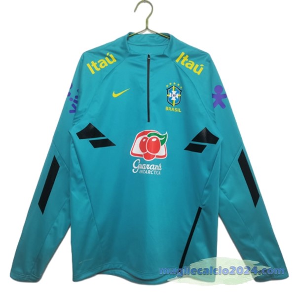 Sudadera Entrenamiento Brasile 2022 Verde Blu Poco Prezzo