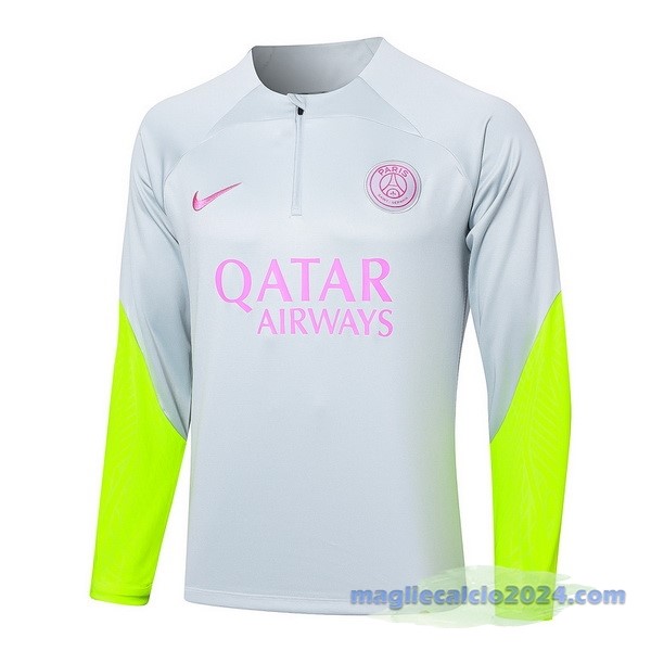Sudadera Entrenamiento Paris Saint Germain 2023 2024 Grigio Verde Poco Prezzo