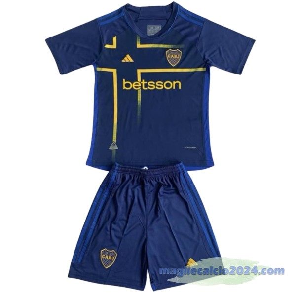 Terza Conjunto De Bambino Boca Juniors 2023 2024 Blu Poco Prezzo