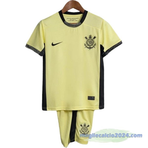 Terza Conjunto De Bambino Corinthians Paulista 2023 2024 Giallo Poco Prezzo