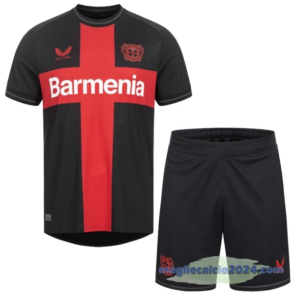 Terza Conjunto De Bambino Leverkusen 2023 2024 Nero Poco Prezzo