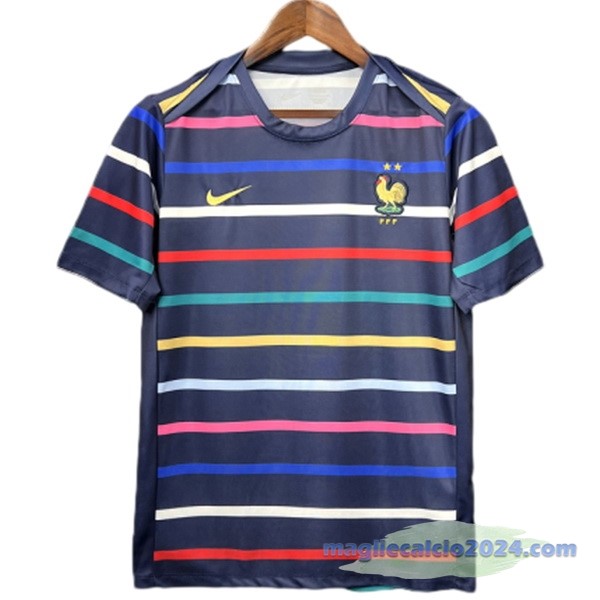 Thailandia Pre partita Maglia Francia 2024 Blu Poco Prezzo