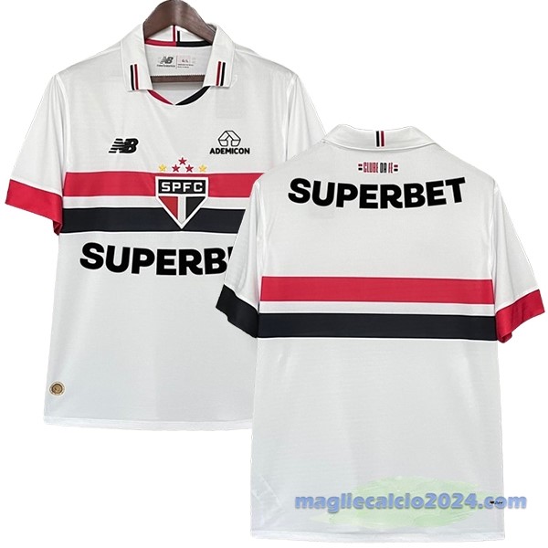 Thailandia Prima Maglia São Paulo 2024 2025 Bianco Rosso Poco Prezzo