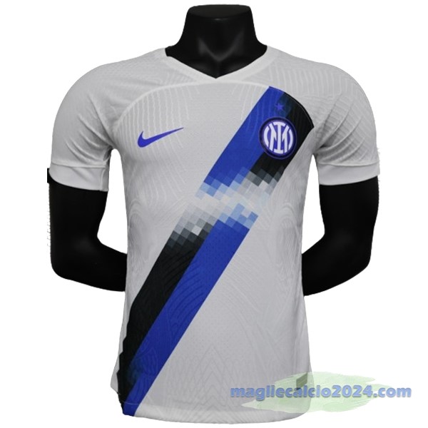 Thailandia Seconda Giocatori Maglia Inter Milán 2023 2024 Bianco Blu Poco Prezzo